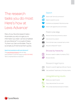 The Research Tasks You Do Most: Here's How at Lexis Advance®