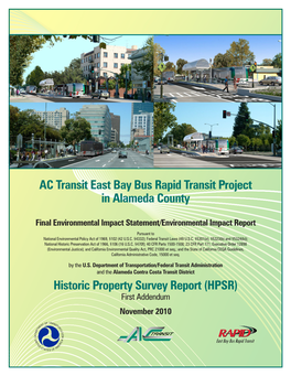 AC Transit East Bay Bus Rapid Transit Project in Alameda County Historic