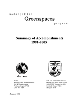 Greenspaces Accomplishment Report