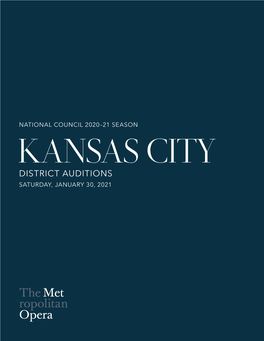 KANSAS CITY DISTRICT AUDITIONS SATURDAY, JANUARY 30, 2021 the 2020 National Council Finalists Photo: Fay Fox / Met Opera