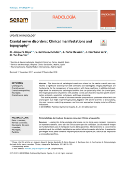 Cranial Nerve Disorders: Clinical Manifestations and Topographyଝ