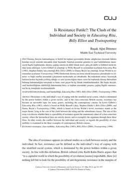 Is Resistance Futile?: the Clash of the Individual and Society in Educating Rita, Billy Elliot and Trainspotting