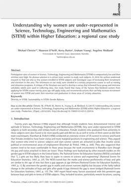 (STEM) Within Higher Education: a Regional Case Study