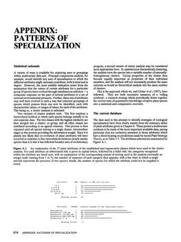 Appendix: Patierns of Specialization