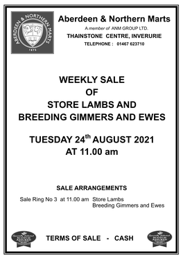 Weekly Sale of Store Lambs and Breeding Gimmers and Ewes