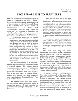 No. 50 December 13, 1967 from Problems to Principles
