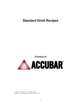 Standard Drink Recipes