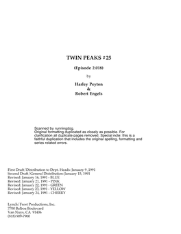 Twin Peaks #25