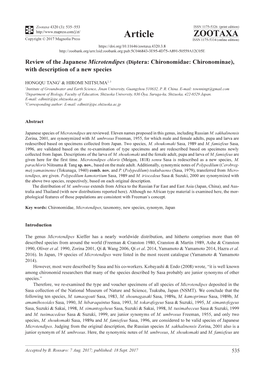 Diptera: Chironomidae: Chironominae), with Description of a New Species