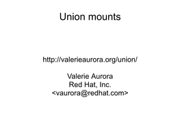 Union Mounts