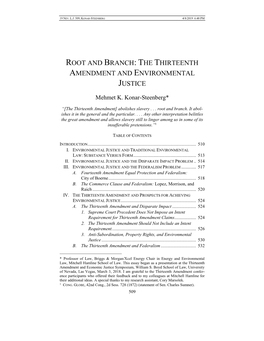 The Thirteenth Amendment and Environmental Justice