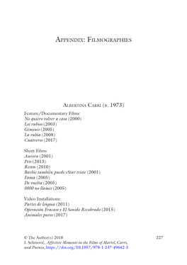 Appendix: Filmographies