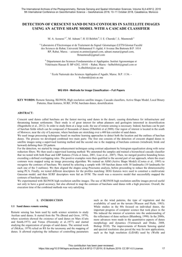 Detection of Crescent Sand Dunes Contours in Satellite Images Using an Active Shape Model with a Cascade Classifier