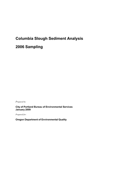 Columbia Slough Sediment Analysis