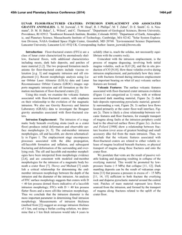 Lunar Floor-Fractured Craters: Intrusion Emplacement and Associated Gravity Anomalies