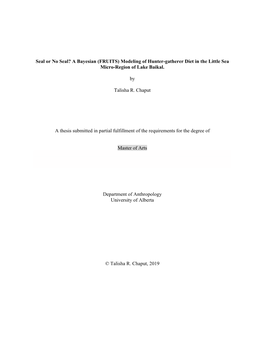 FRUITS) Modeling of Hunter-Gatherer Diet in the Little Sea Micro-Region of Lake Baikal