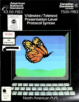 Videotex/Teletext Presentation Level Protocol Syntax (North American PIPS) I