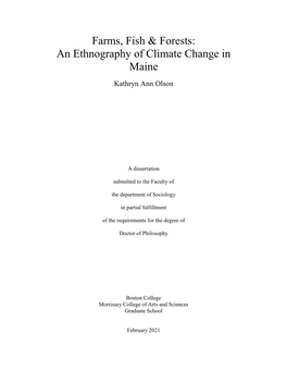 An Ethnography of Climate Change in Maine