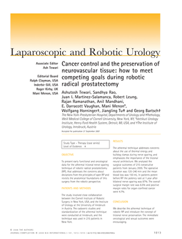 How to Meet Competing Goals During Robotic Radical Prostatectomy