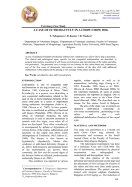 A Case of Ectrodactyly in a Chow Chow Dog