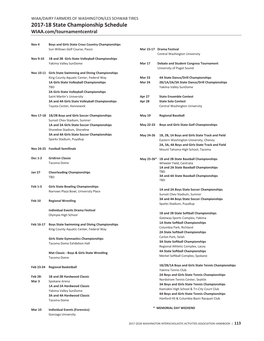 2017-18 State Championship Schedule WIAA.Com/Tournamentcentral