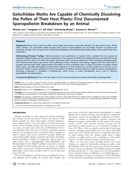 Gelechiidae Moths Are Capable of Chemically Dissolving the Pollen of Their Host Plants: First Documented Sporopollenin Breakdown by an Animal