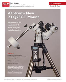 Ioptron's New ZEQ25GT Mount