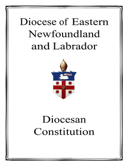 Diocese of Eastern Newfoundland and Labrador Diocesan Constitution
