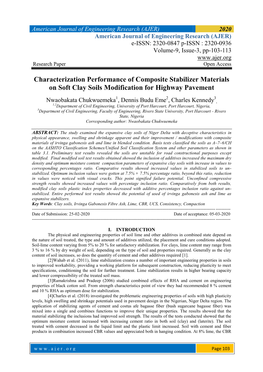 Characterization Performance of Composite Stabilizer Materials on Soft Clay Soils Modification for Highway Pavement