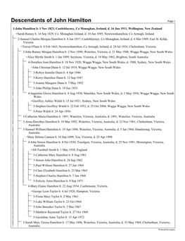 Descendants of John Hamilton Page 1