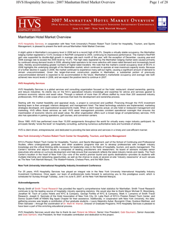2007 Manhattan Hotel Market Overview Page 1 of 28