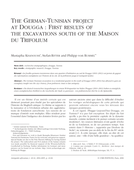 The German-Tunisian Project at Dougga. First Results of The