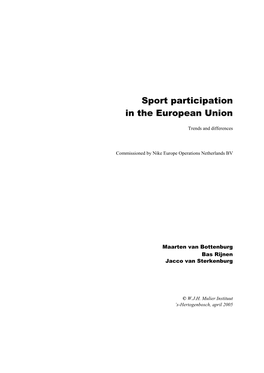 Sport Participation in the European Union