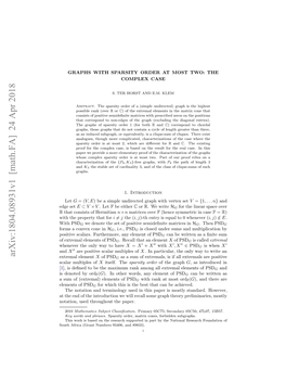 Graphs with Sparsity Order at Most Two: the Complex Case