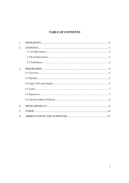 Table of Contents