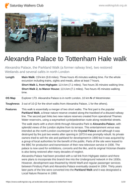 Alexandra Palace to Tottenham Hale Walk