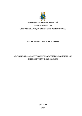 Aplicativo Multiplataforma Para Auxílio Nos Estudos Utilizando Flashcards