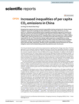 Increased Inequalities of Per Capita CO2 Emissions in China