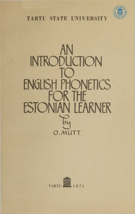 An Introduction to English Phonetics for the Estonian Learner