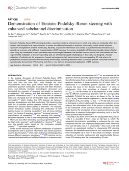 Demonstration of Einstein–Podolsky–Rosen Steering with Enhanced Subchannel Discrimination