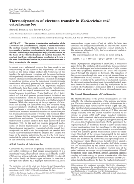 Thermodynamics of Electron Transfer in Escherichia Coli Cytochrome Bo3