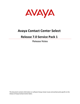 Avaya Contact Center Select