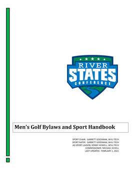 Men's Golf Bylaws and Sport Handbook