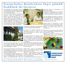 Evangelisches Krankenhaus Enger Ggmbh Fachklinik Für Geriatrie