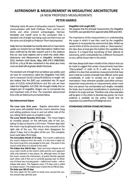 Astronomy & Measurement in Megalithic Architecture