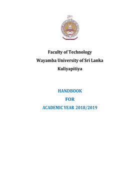 Handbook for Academic Year 2018/2019