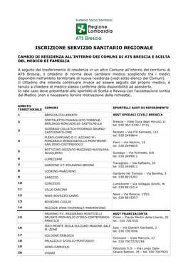 Iscrizione Servizio Sanitario Regionale