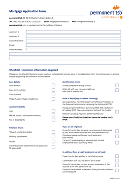 Mortgage Application Form Permanent Tsb, 56-59 St