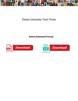 Exeter University Term Times