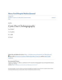 Cystic Duct Cholangiography Leo Chaikof